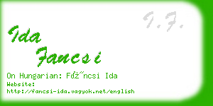 ida fancsi business card